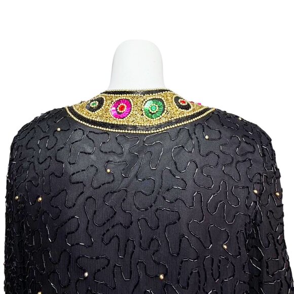 VINTAGE LAURENCE KAZAR Beaded Jazz Club Evening Jacket - Picture 6 of 10